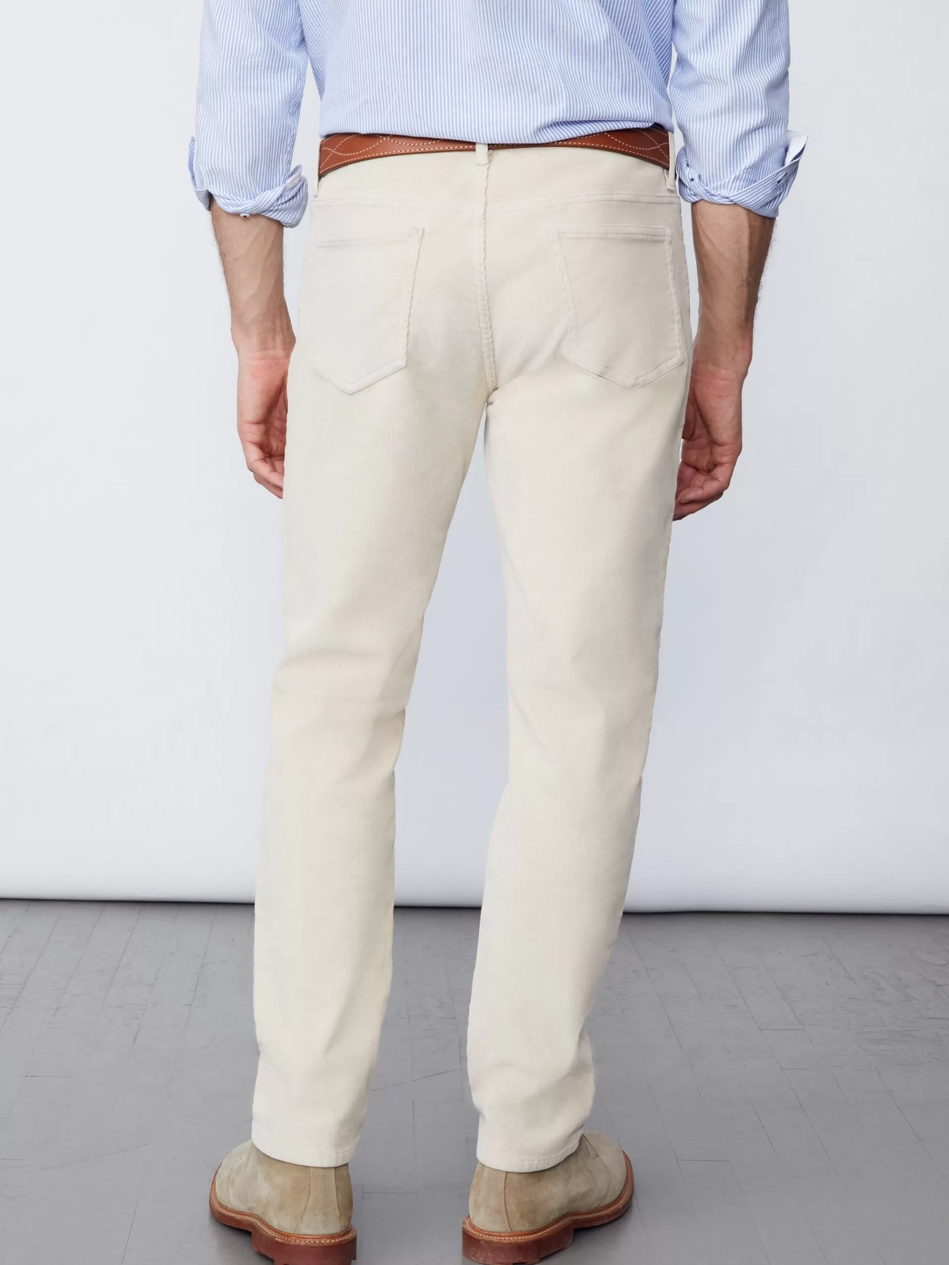 Outlet J. McLaughlin Parker 5-Pocket Straight Pants In Italian Stretch Cord Stone